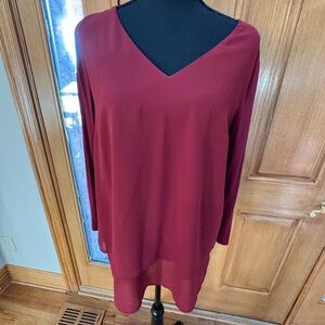 Michael Kors Deep Red V-Neck Tunic